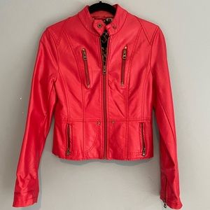 Bright Red Leather Jacket